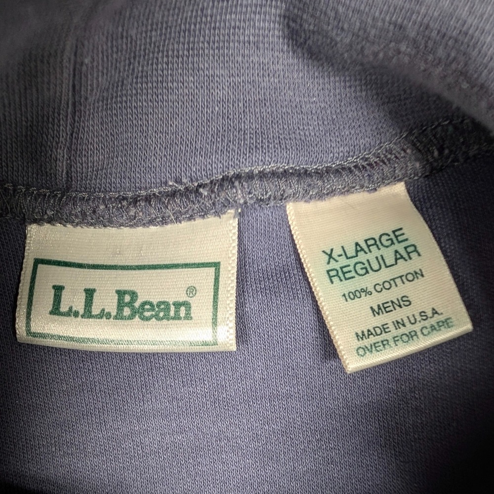 Vintage LL Bean Turtleneck Shirt Mens XL Blue Cotton Long Sleeve Mock USA Made - Picture 2 of 9
